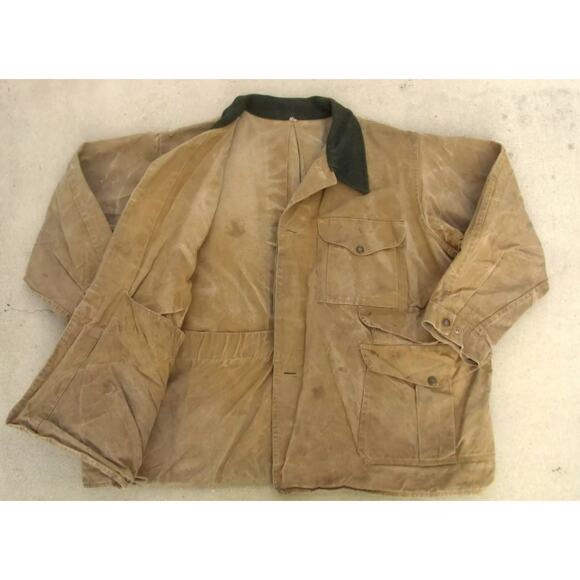 Filson Upland Waxed Tin Cloth Hunting Jacket Coat Men's Sz 48 Style 66 Made USA - Picture 4 of 12